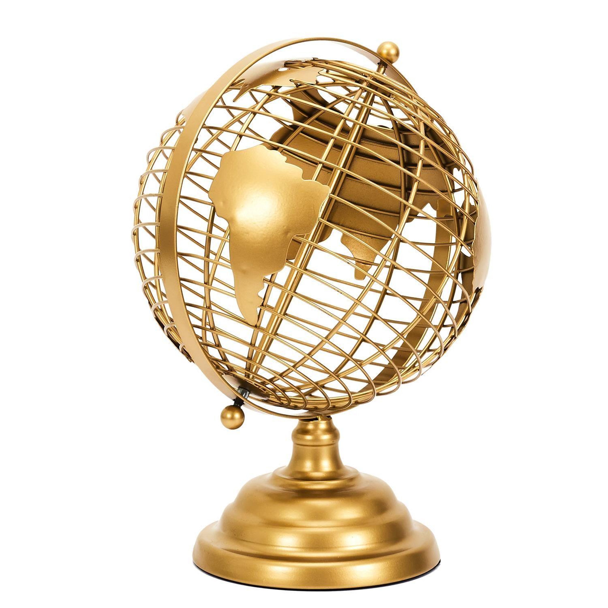 Voir la diapositive 5 : TOILINUX Globe terrestre décoratif en métal - doré