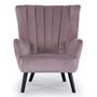 Voir la diapositive 2 : Paris Prix Fauteuil Scandinave Velours  Velvet  94cm Rose