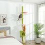 Voir la diapositive 2 : PAWHUT Arbre à chat du sol au plafond réglable H.220-240cm - 5 niveaux - griffoirs, grattoir - bouclette vert