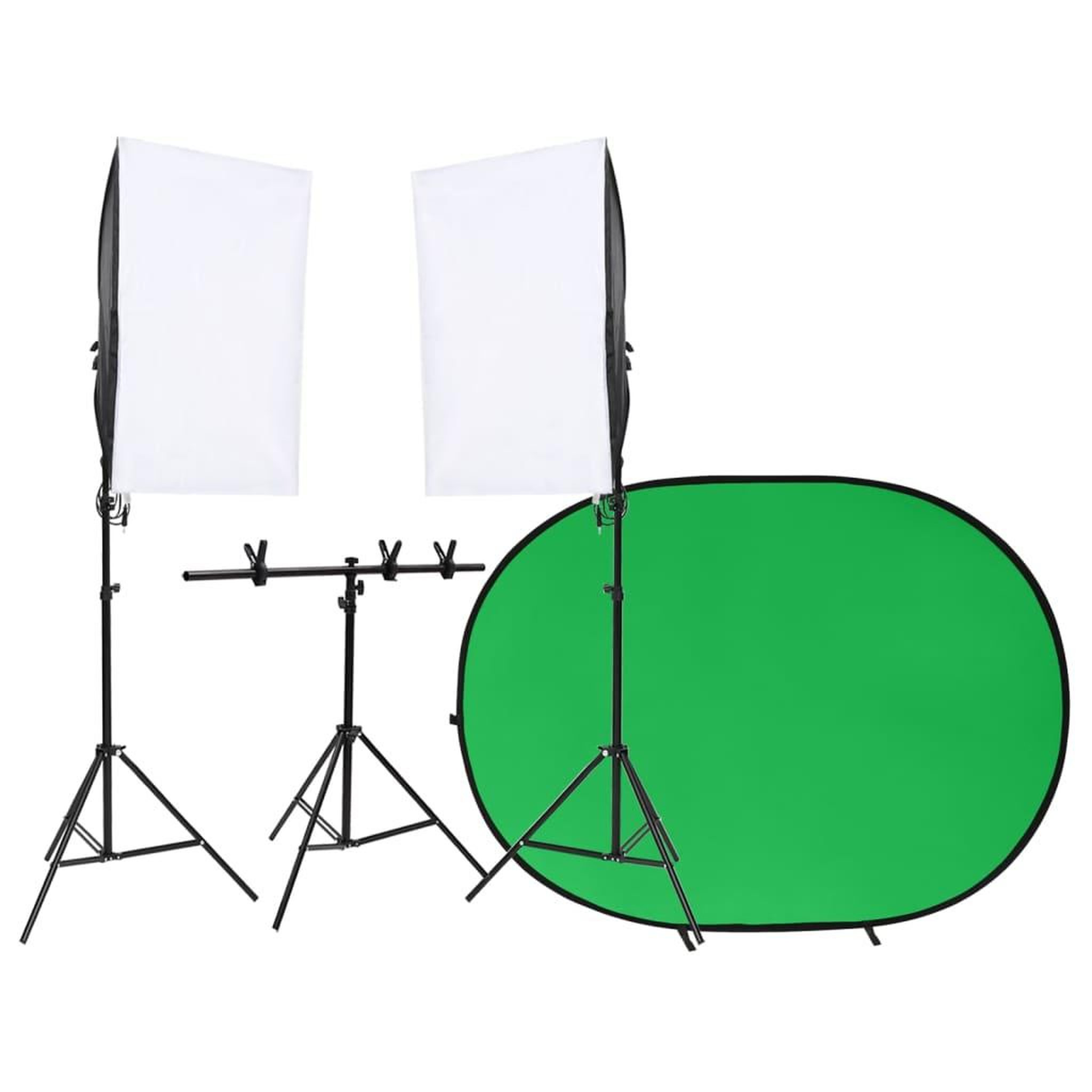 VIDAXL Kit de studio photo avec eclairage et ecran de fond