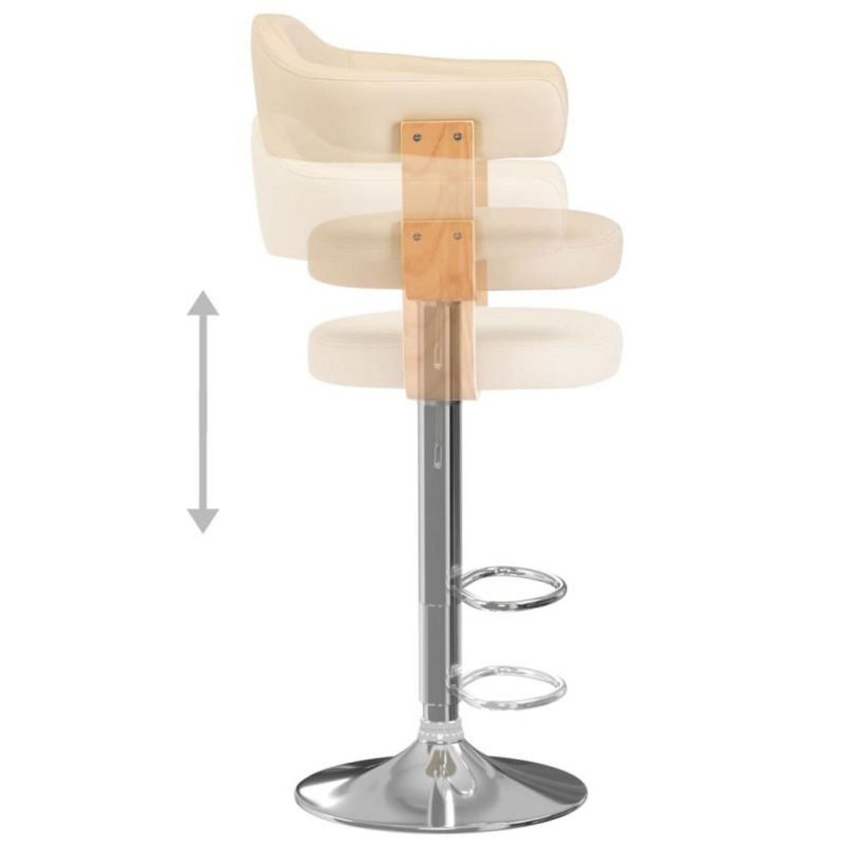 VIDAXL Tabourets de bar lot de 2 crème bois courbé et similicuir