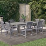 VIDAXL Ensemble a manger de jardin 9 pcs Bois d'acacia Gris