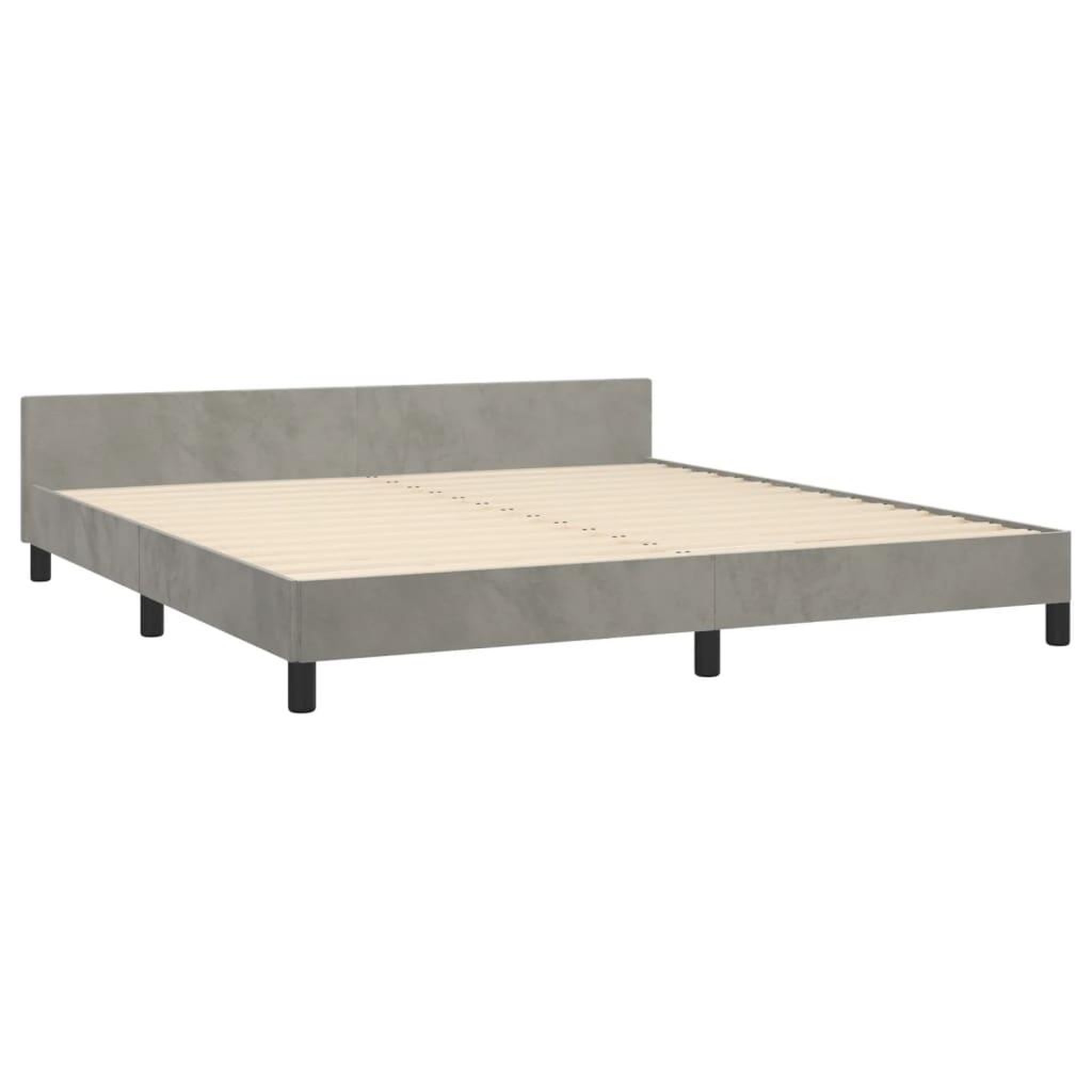 Voir la diapositive 5 : VIDAXL Cadre de lit sans matelas gris clair 160x200 cm velours