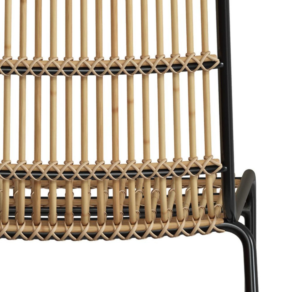 Rendez vous déco Lot de 2 chaises en rotin et structure en métal noir - Jouve