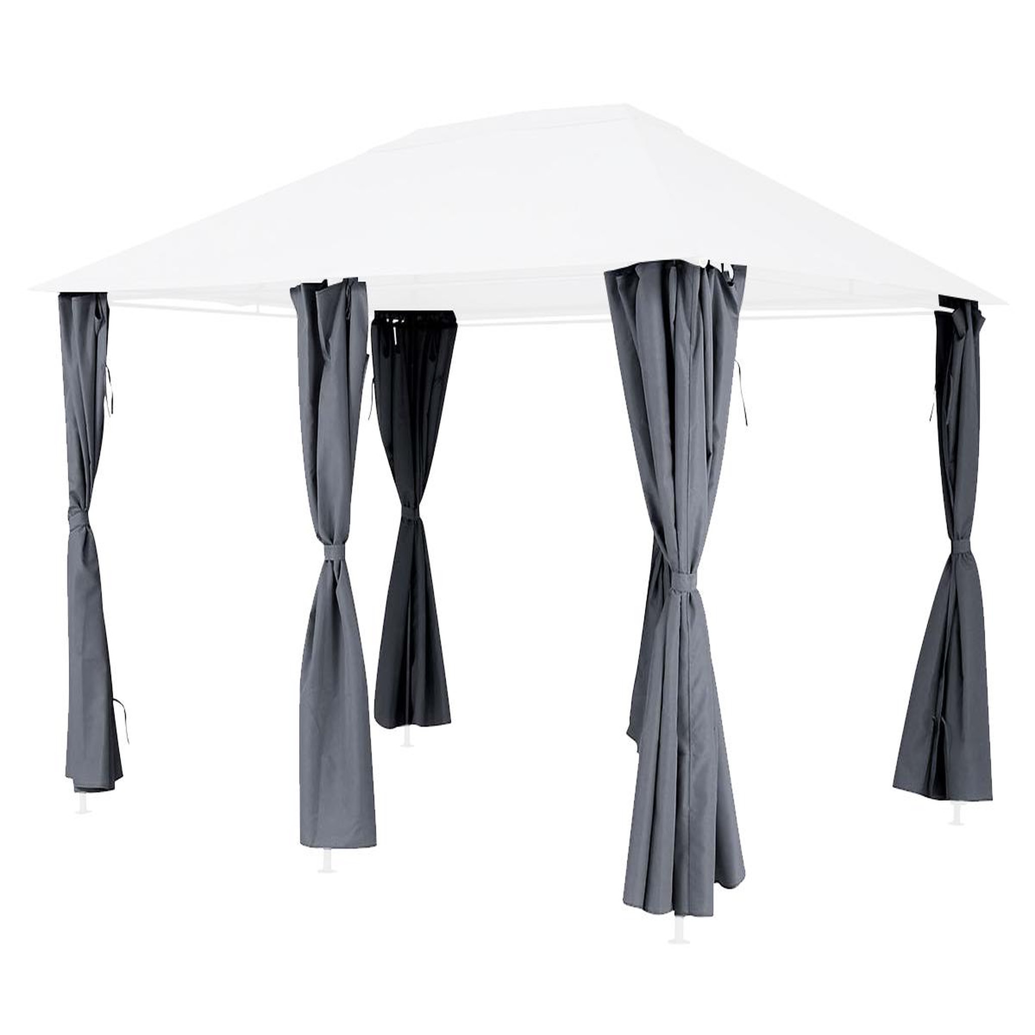 HESPERIDE Jeu de 6 rideaux pour la tonnelle santorini 3 x 4 m ardoise - hespéride