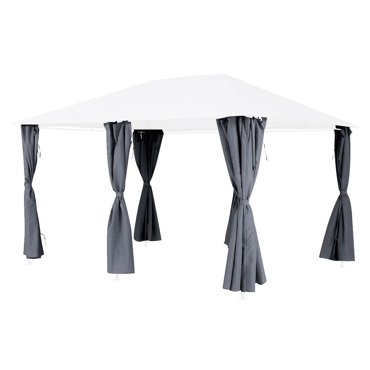 HESPERIDE Jeu de 6 rideaux pour la tonnelle Santorini 3 x 4 m Ardoise - Hespéride