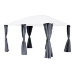 HESPERIDE Jeu de 6 rideaux pour la tonnelle Santorini 3 x 4 m Ardoise - Hespéride