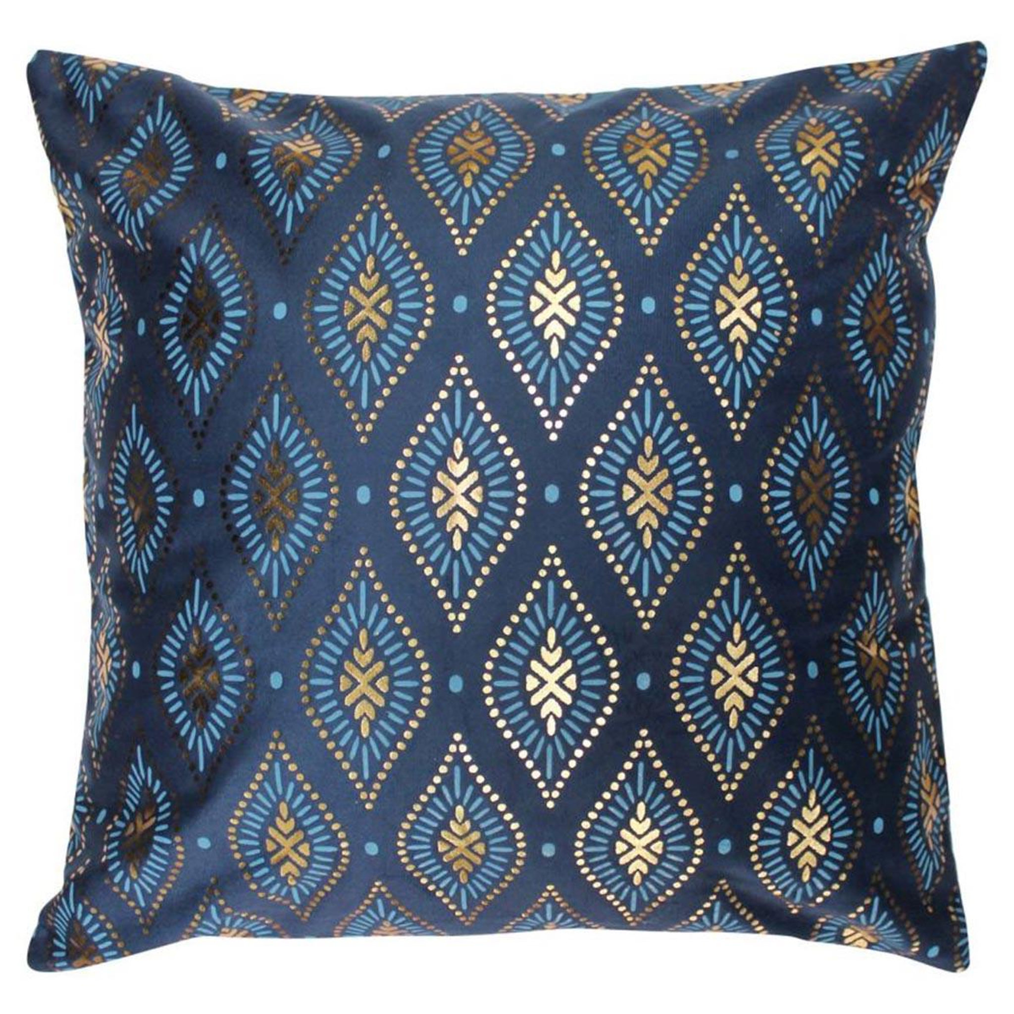 Douceur d'Intérieur Housse de coussin en velours  sofia  40x40cm bleu