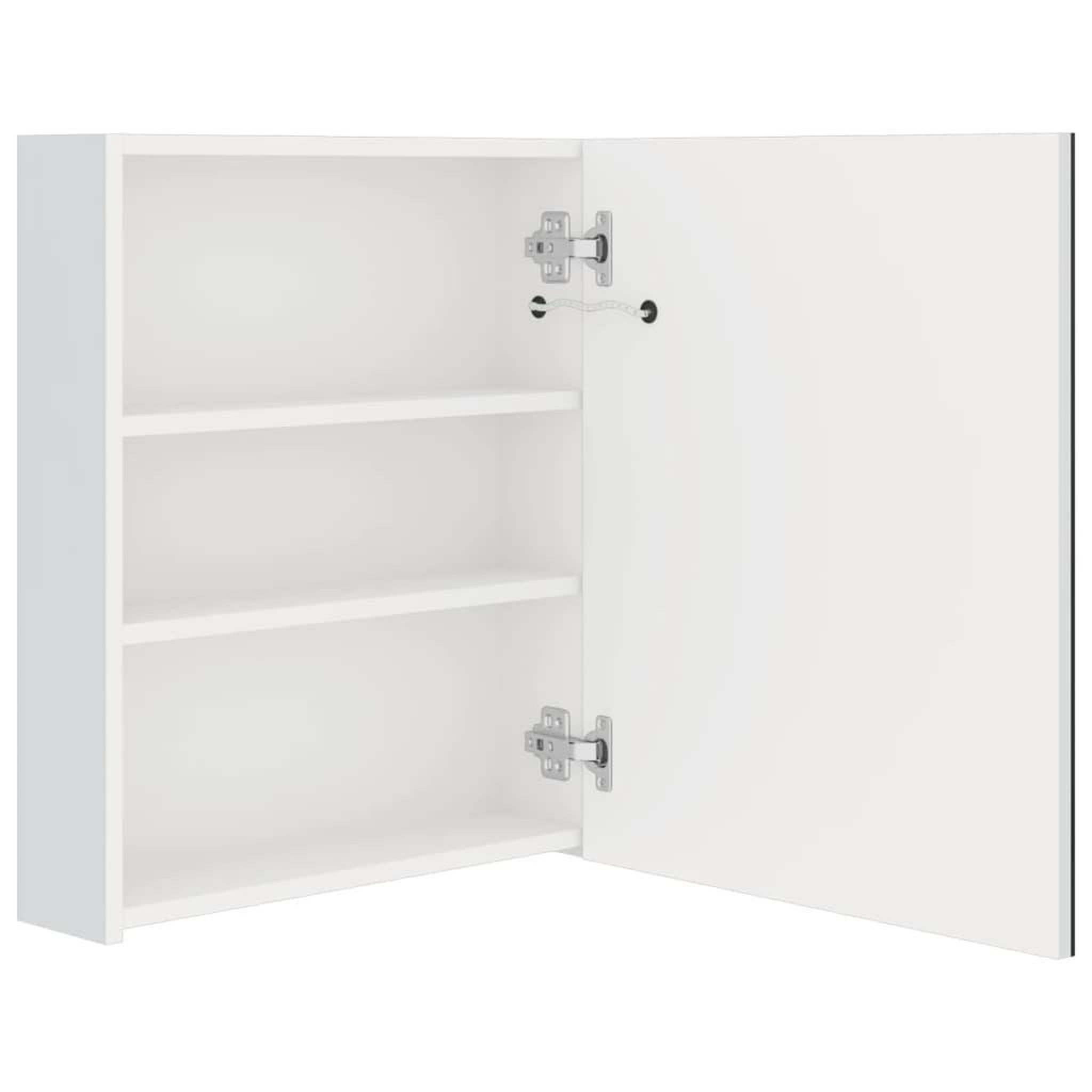Voir la diapositive 5 : VIDAXL Armoire de salle de bain a miroir LED blanc brillant 50x14x60cm