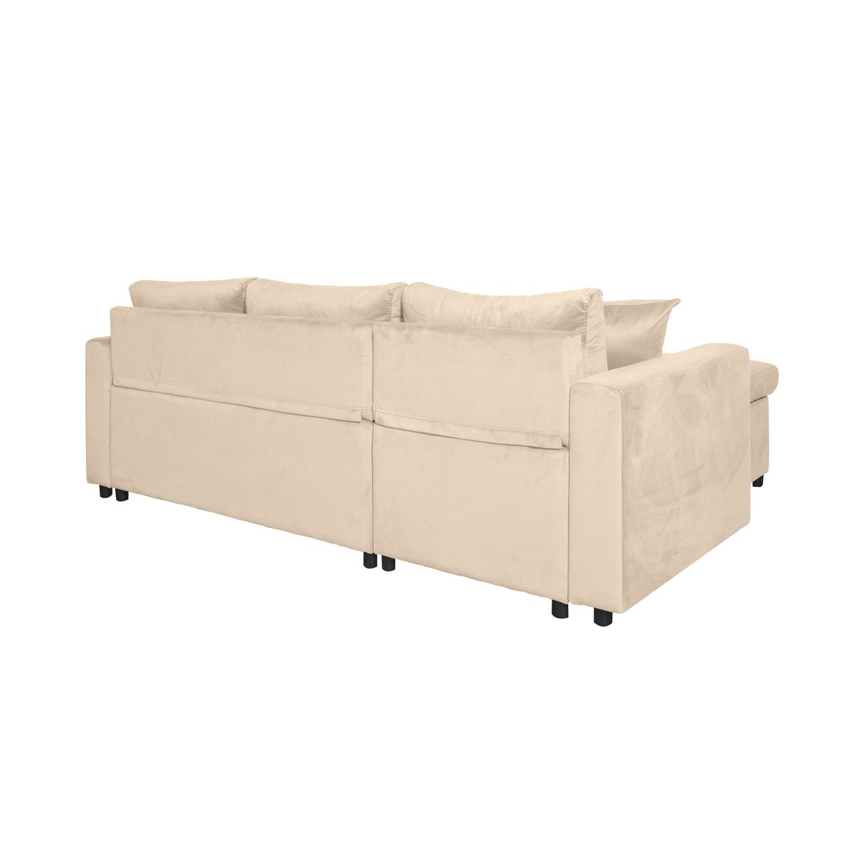 Canapé d'angle réversible convertible avec coffre en tissu ou velours GERALDINE 