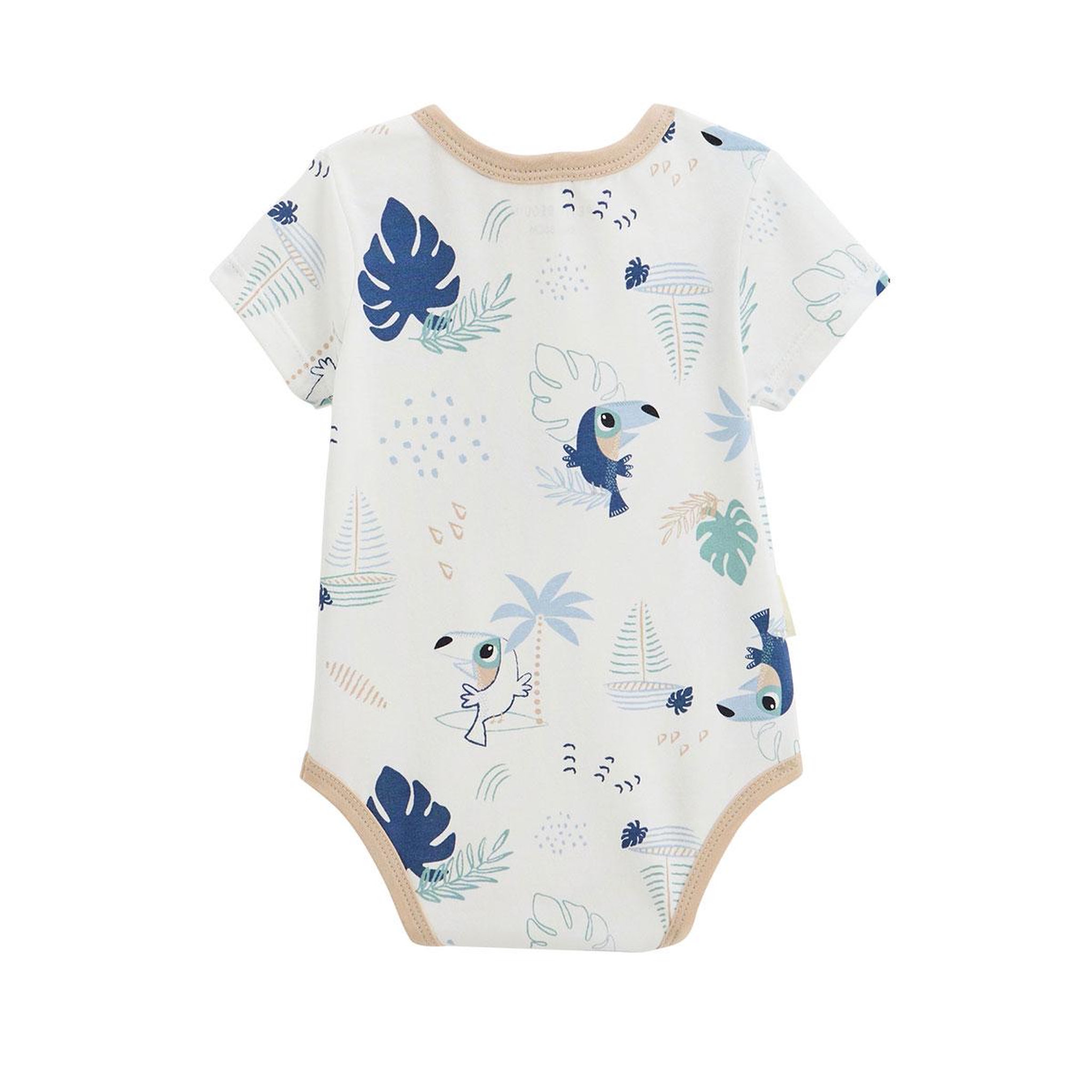 Voir la diapositive 4 : Petit Béguin Ensemble body bébé et short en gaze de coton toucana