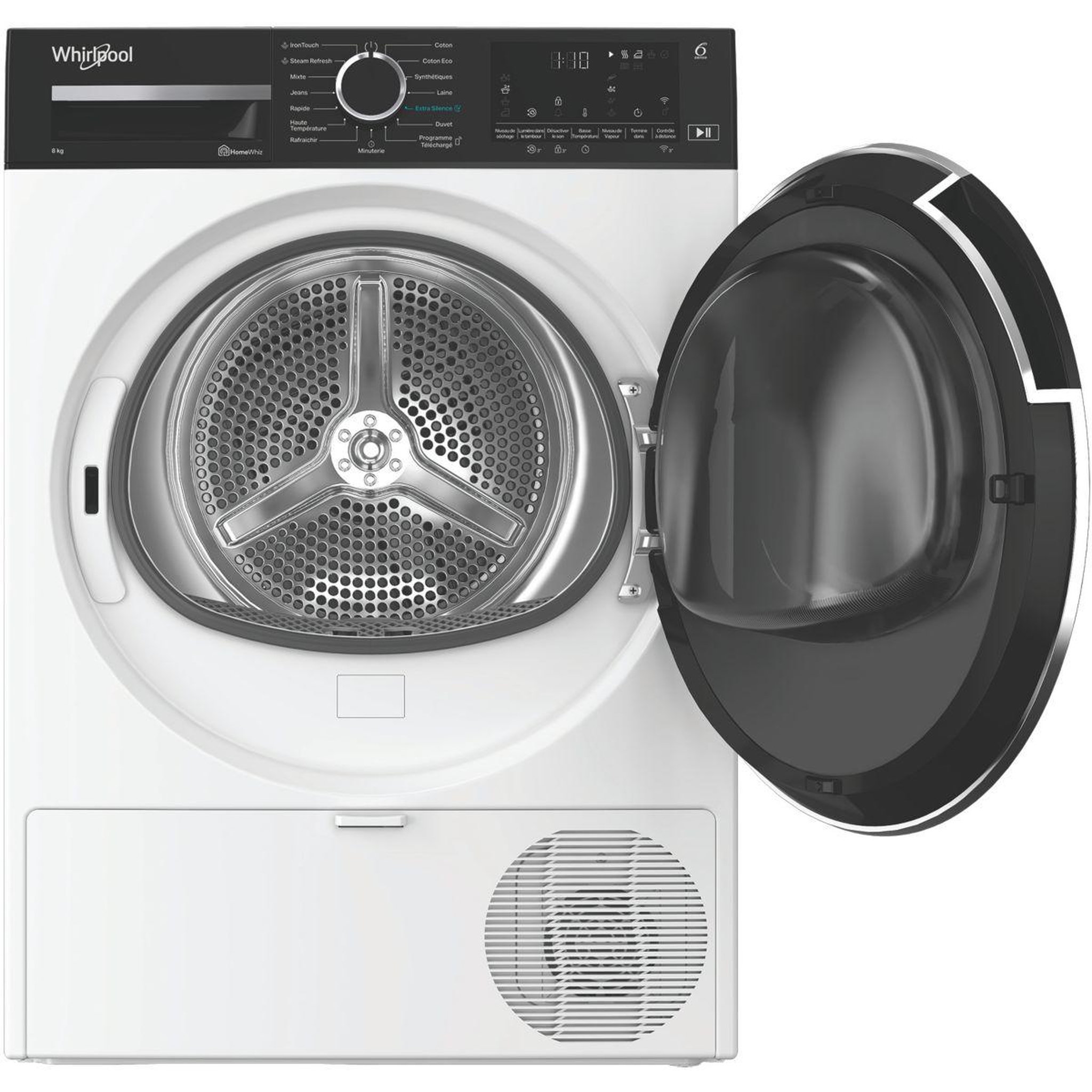 Voir la diapositive 4 : Whirlpool Sèche linge pompe à chaleur CWD86MWBRFR 8kg - Soin quotidien & Ultra-silencieux & Basse consommation