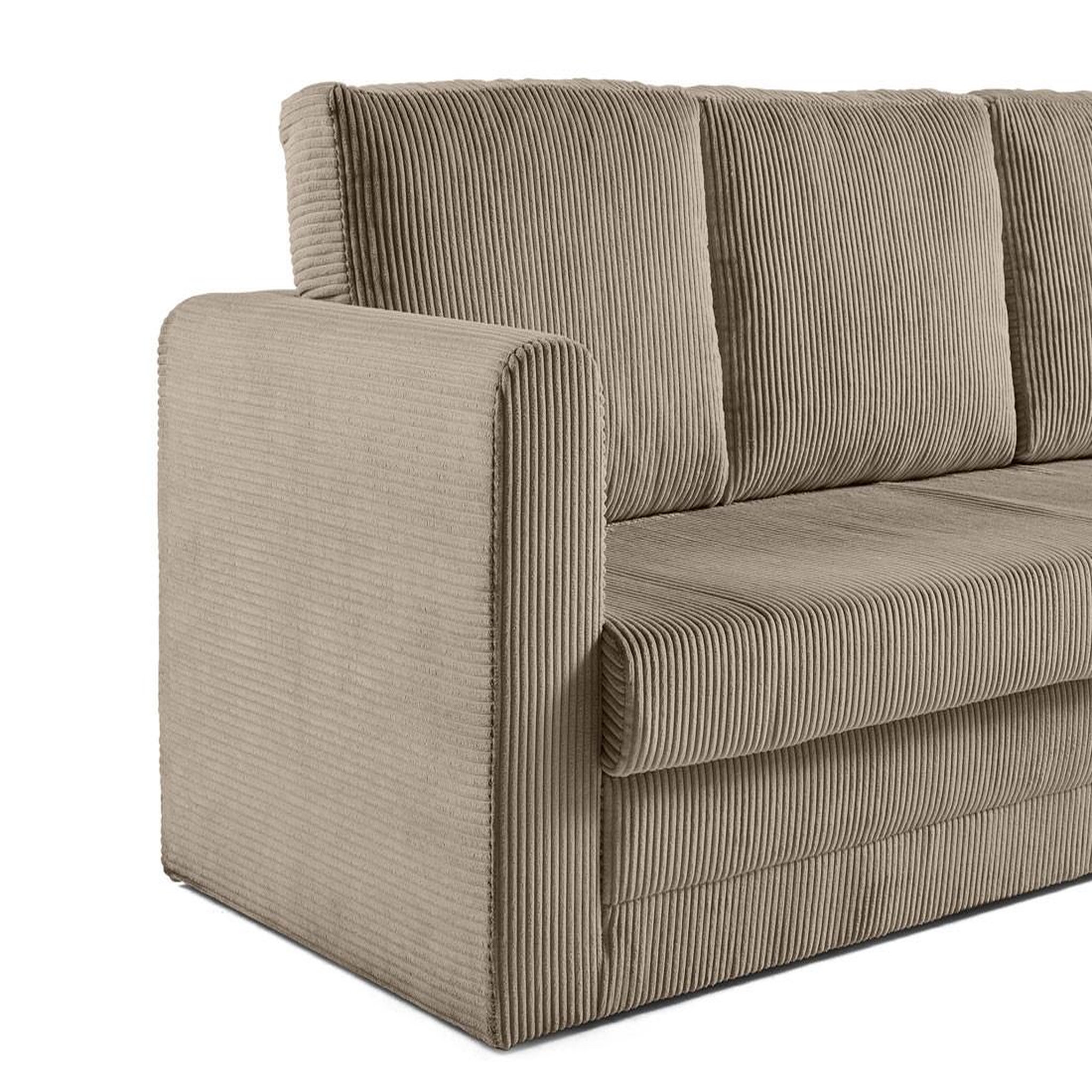 Voir la diapositive 4 : BEST MOBILIER Marilia - canapé 3 places - convertible déplimousse - en velours côtelé