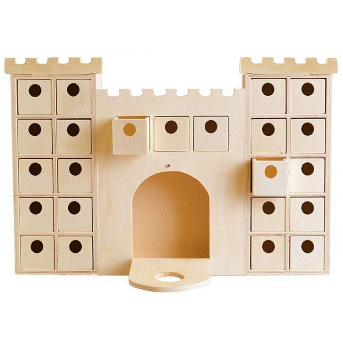 Artemio Calendrier de l'Avent Château en bois à décorer 42 x 42 cm