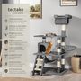 Voir la diapositive 2 : tectake Arbre à chat 141 cm avec griffoir et plateforme d'escalade gris