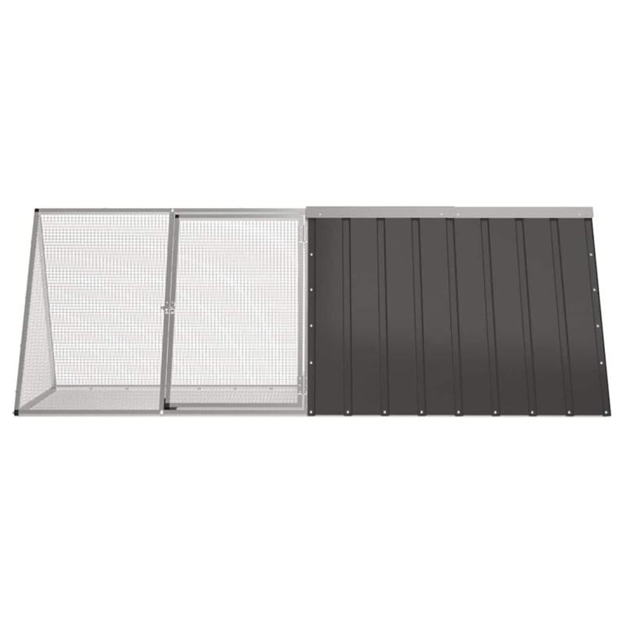 Voir la diapositive 3 : VIDAXL Cage pour lapin Anthracite 201,5x80,5x71 cm Acier galvanisé