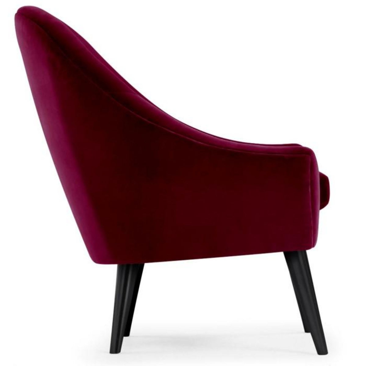 Paris Prix Fauteuil Scandinave Velours  Ulla  88cm Bordeaux
