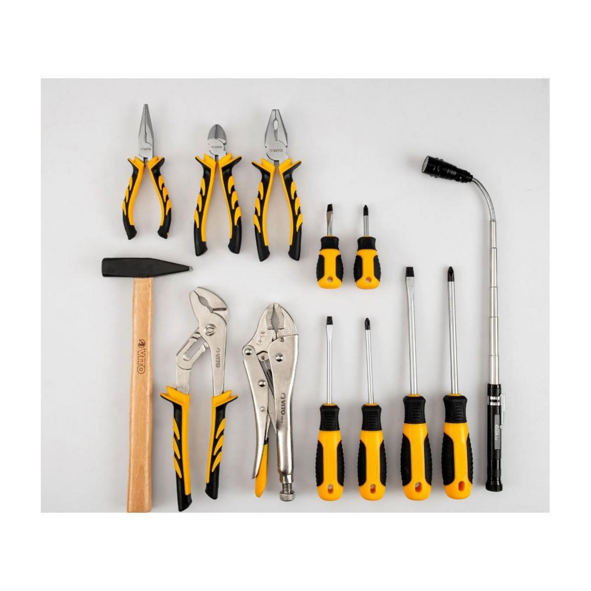 VITO Boite à outils 119 pièces Chrome vanadium - Caisse à outils complète douilles clés tournevis Mallette de bricolage VITO