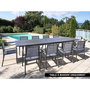 Voir la diapositive 1 : Jardiline Table rectangulaire extensible en aluminium aspect teck gris SANTORIN - 10 places - Jardiline