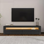 Voir la diapositive 2 : Habitat et Jardin Meuble TV en bois  Bati  - 150 x 36 x 46 cm - Gris anthracite