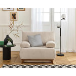 BEST MOBILIER Cristal - fauteuil - convertible avec coffre - en velours côtelé. Coloris disponibles : Beige, Gris, Orange, Bleu