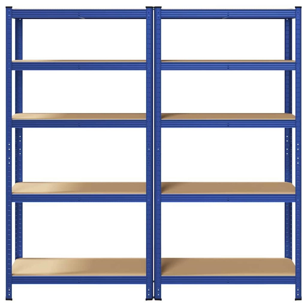 VIDAXL Etageres de rangement a 5 niveaux 2 pcs Bleu Acier et bois