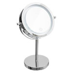 FIVE Miroir Pivotant Rond sur Pied  Led  29cm Argent
