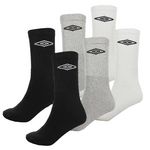 UMBRO X6 Paires de Chaussettes Blanc//Gris Homme Umbro P6. Coloris disponibles : Noir