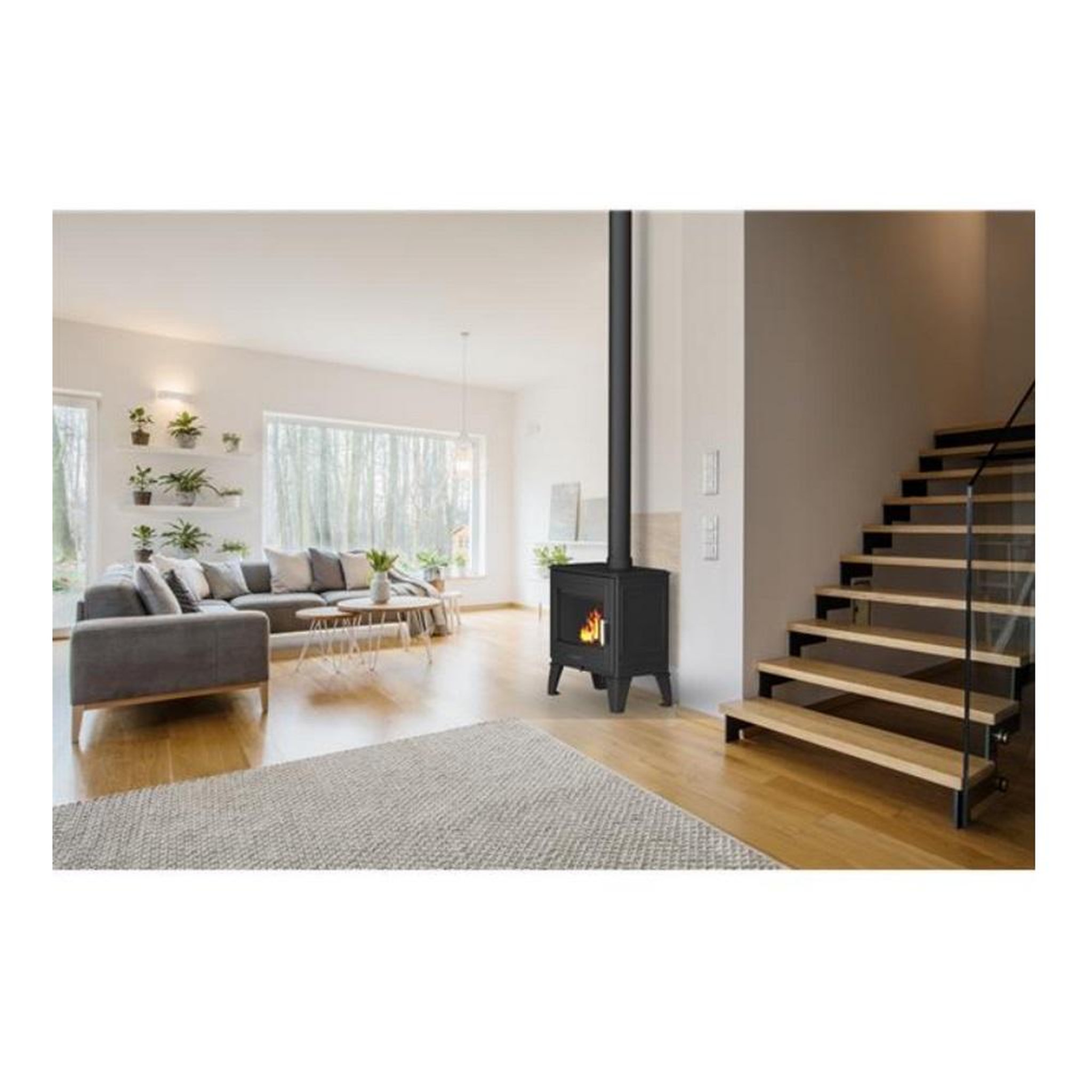Voir la diapositive 3 : Supra Poêle à bois 8.7kw noir - FR9016210B