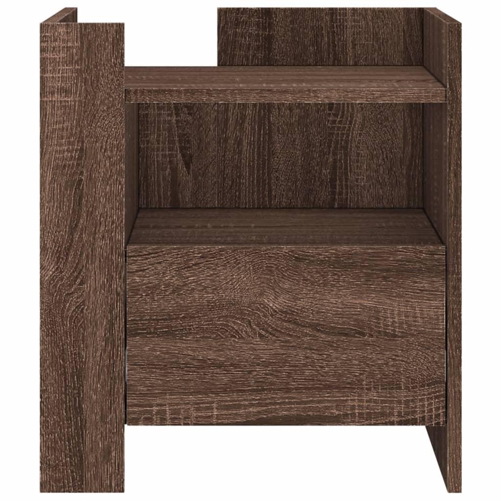 Voir la diapositive 4 : VIDAXL Table de chevet chene marron 45x50x50 cm bois d'ingenierie