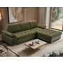 Voir la diapositive 1 : BEST MOBILIER Bianca - canapé d'angle droit 4 places convertible avec coffre en tissu texturé