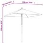 Voir la diapositive 6 : VIDAXL Parasol de jardin avec mat en bois sable 198x198x231 cm