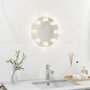 Voir la diapositive 1 : VIDAXL Miroir mural sans cadre avec lampes LED Rond Verre