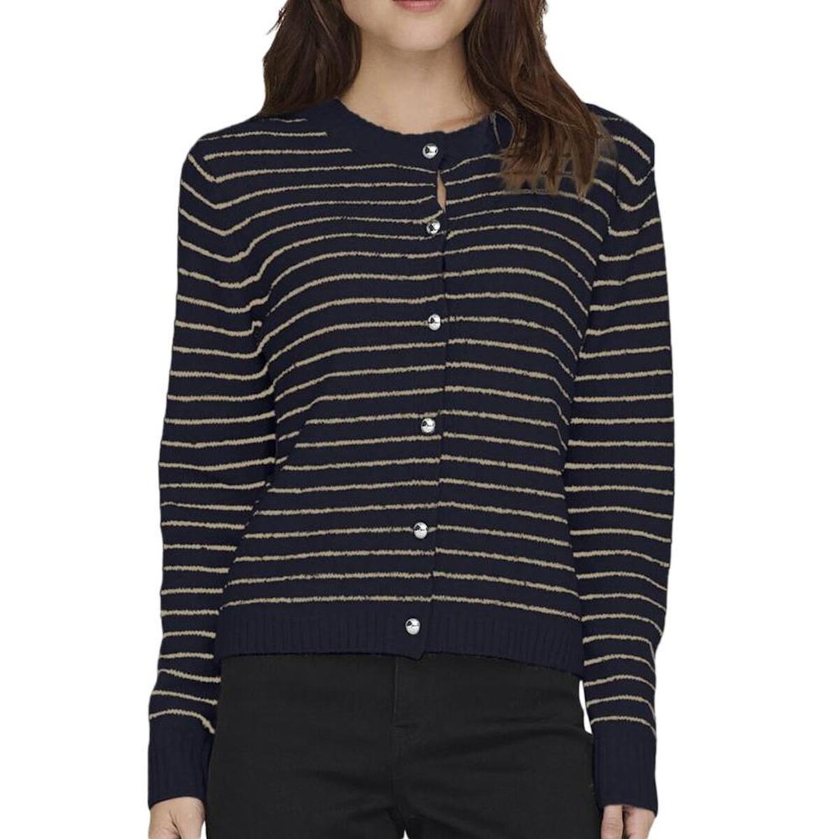 Only Gilet Marine/Beige Femme Only Chester