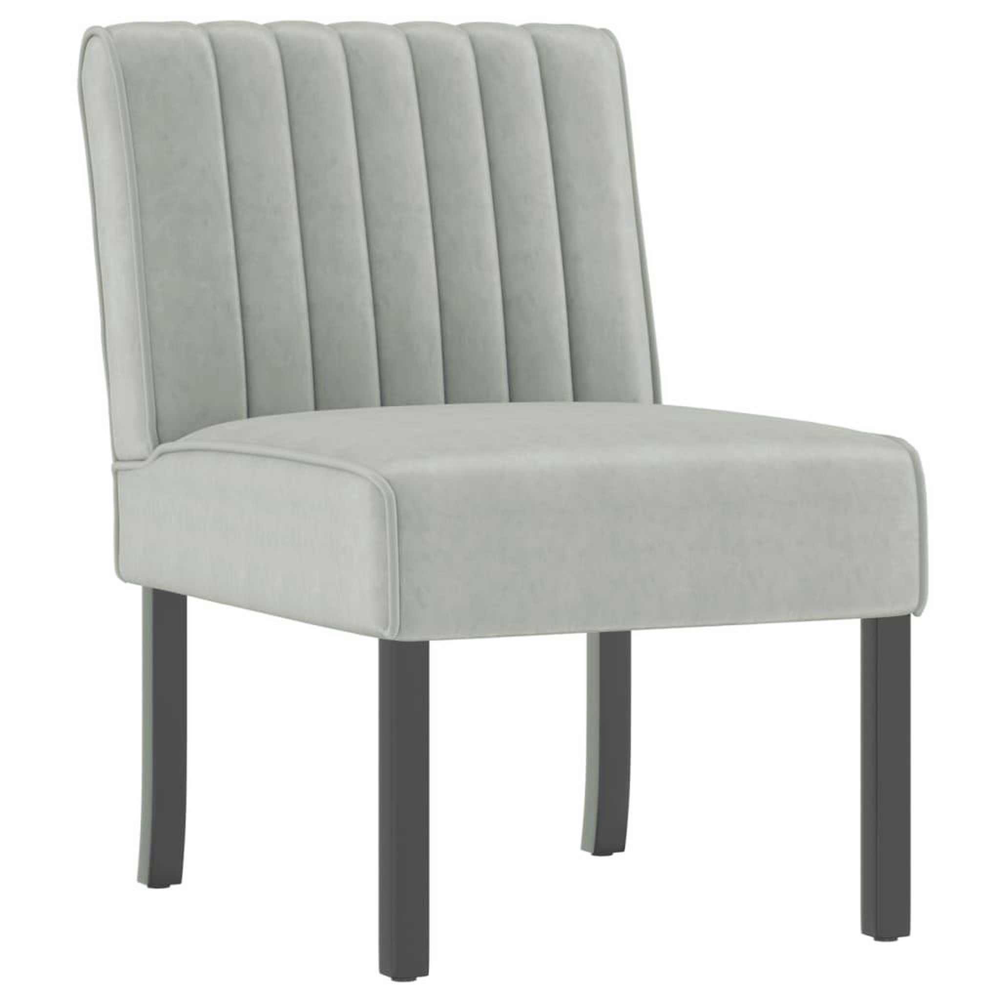 Voir la diapositive 2 : VIDAXL Fauteuil sans accoudoirs gris clair velours
