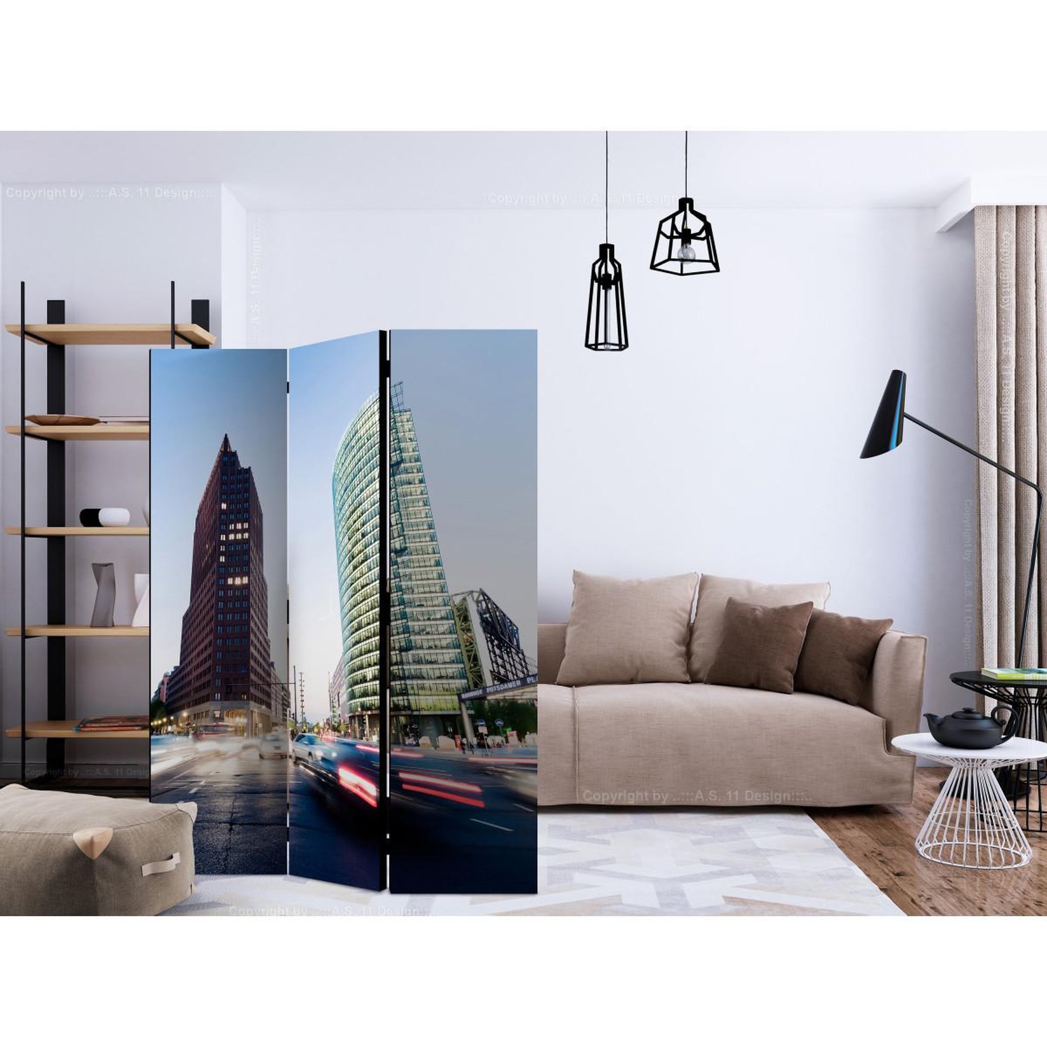 Voir la diapositive 2 : Paris Prix Paravent 3 volets  urban pace  135x172cm