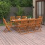 Voir la diapositive 1 : VIDAXL Ensemble a manger de jardin 9 pcs 220x90x75 cm bois d'acacia