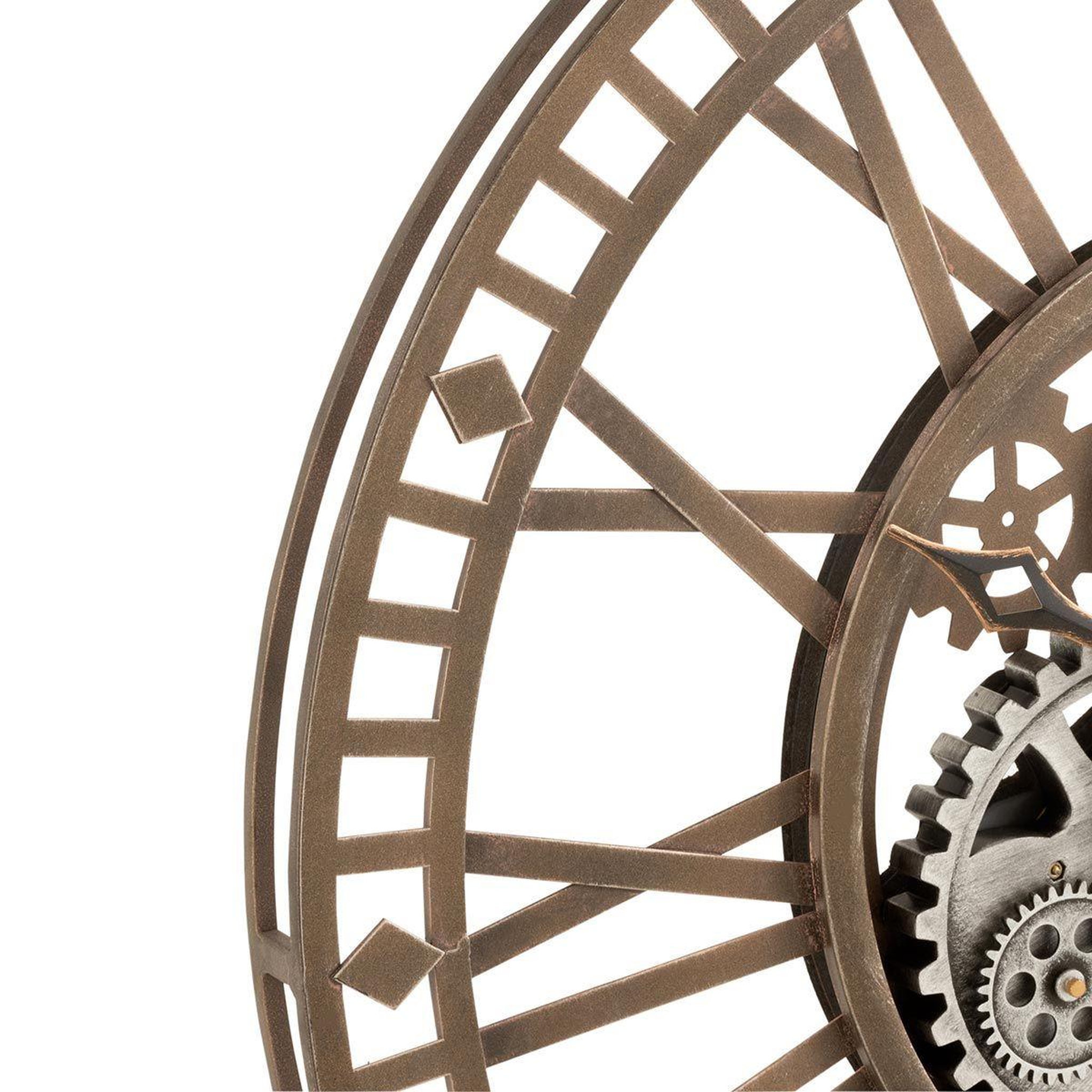Voir la diapositive 2 : J-LINE Horloge murale design  chiffres romains  60cm or