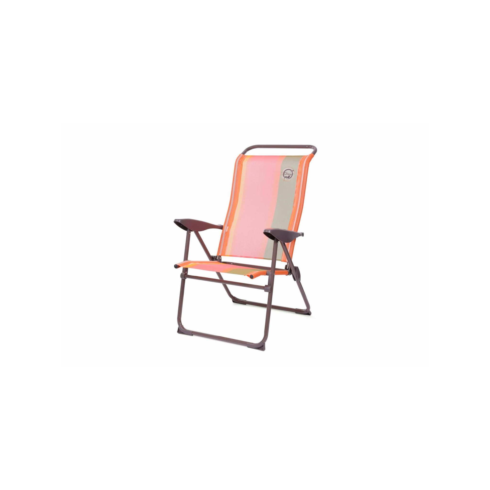 Voir la diapositive 2 : O'Camp Lot de 2 fauteuils de camping 5 positions - O'Camp - Orange - Dimensions : 70 x 62 x 105 cm