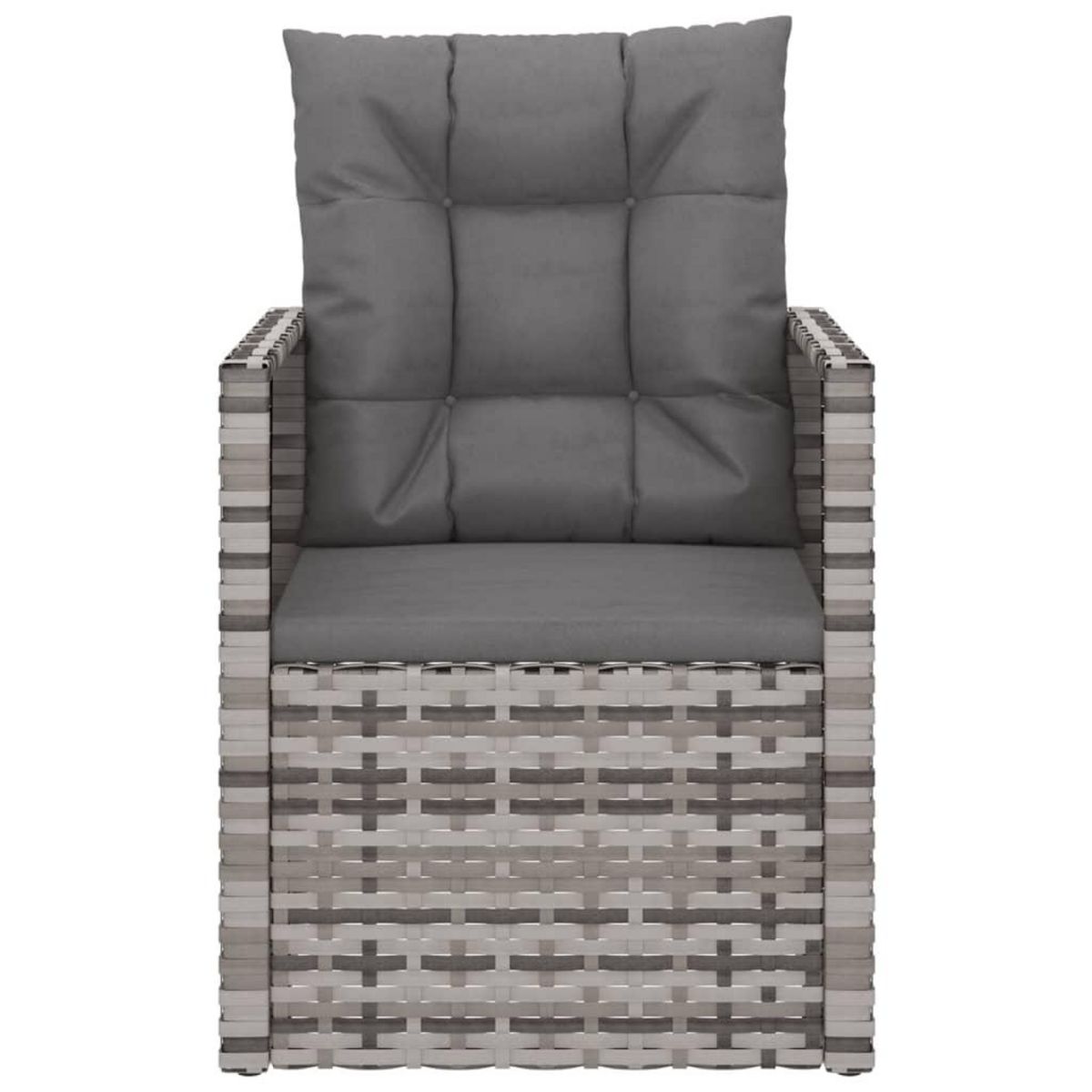VIDAXL Fauteuil de jardin avec coussins Gris Resine tressee