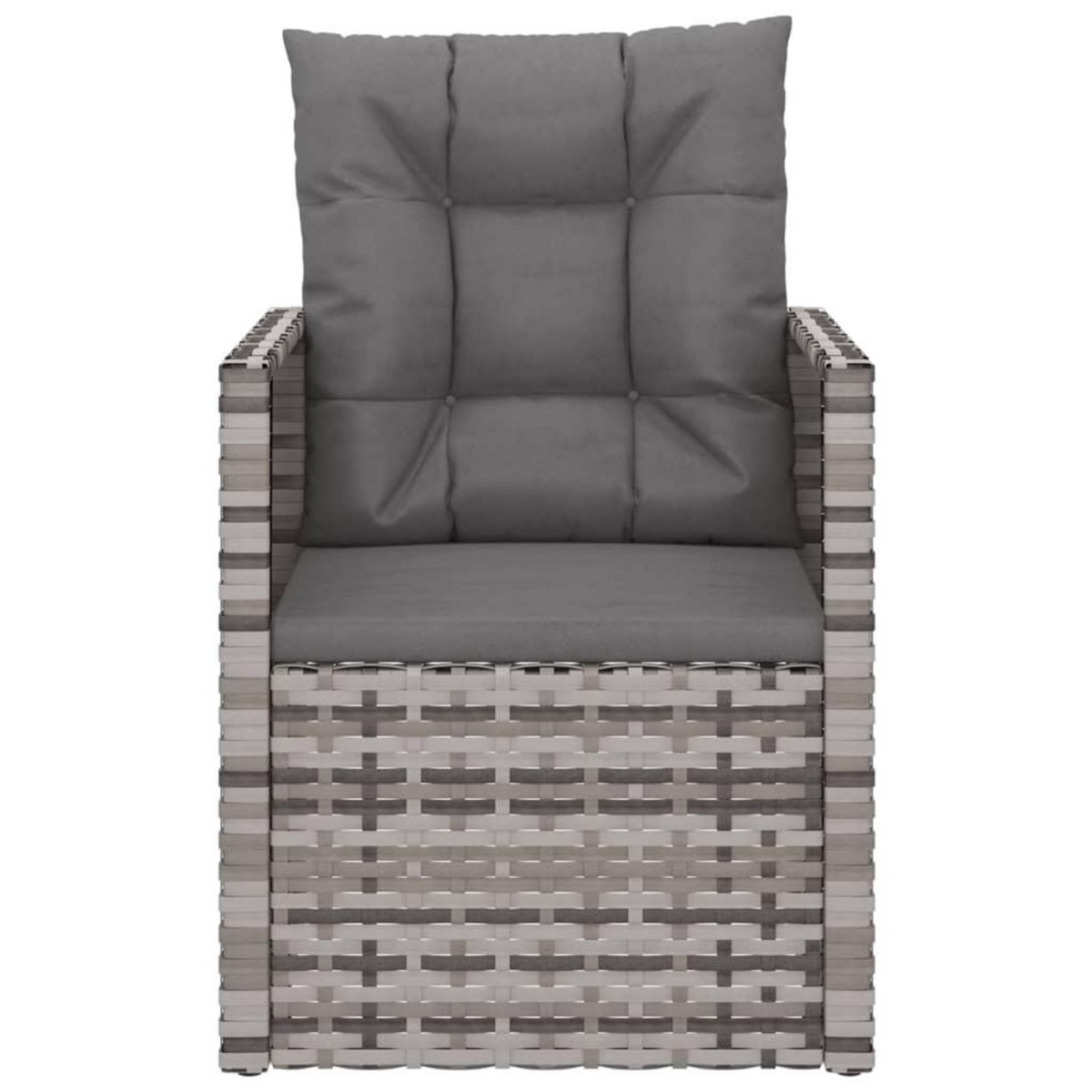 VIDAXL Fauteuil de jardin avec coussins Gris Resine tressee