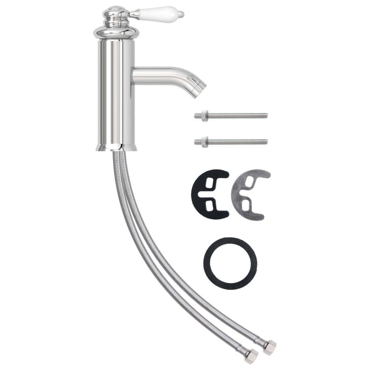 VIDAXL Robinet de lavabo de salle de bain Finition chromee 130x180 mm