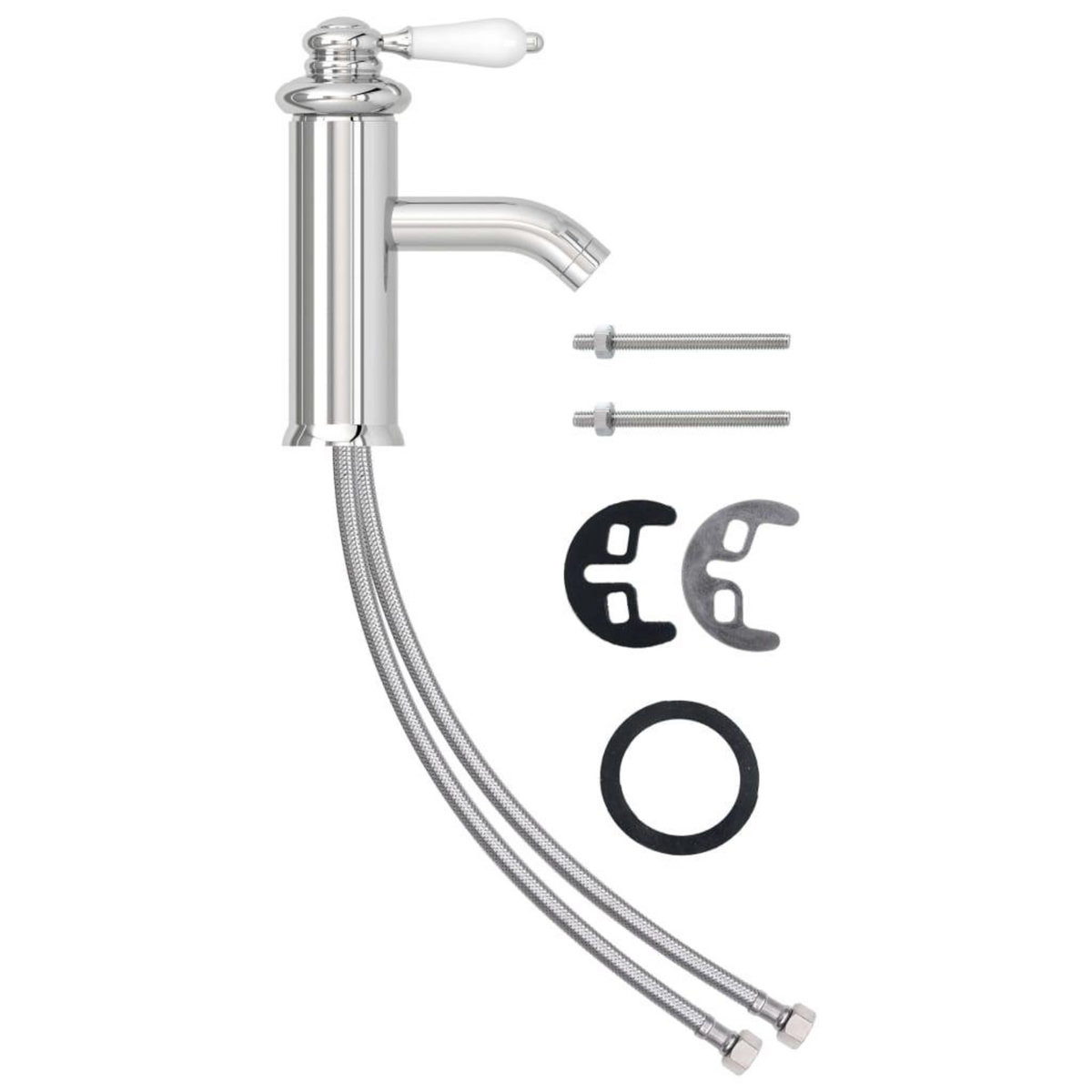 VIDAXL Robinet de lavabo de salle de bain Finition chromee 130x180 mm