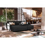 Voir la diapositive 4 : MARKET24 Canapé d'angle fixe 3 places BOB - Tissu Anthracite - Banc - L 197 x P 138 x H 65 cm