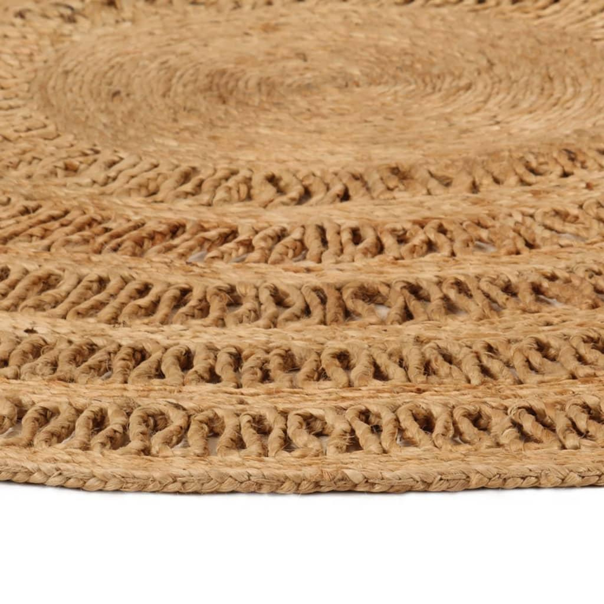 Voir la diapositive 2 : VIDAXL Tapis Jute tresse a la main 90 cm Rond