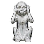 Paris Prix Statuette Déco en Céramique  Singe Assis  28cm Argent