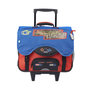 Voir la diapositive 1 : AUCHAN Cartable à roulettes 41 cm CM1/CM2 bleu rouge et noir avec breloque ACTIVE GAMER