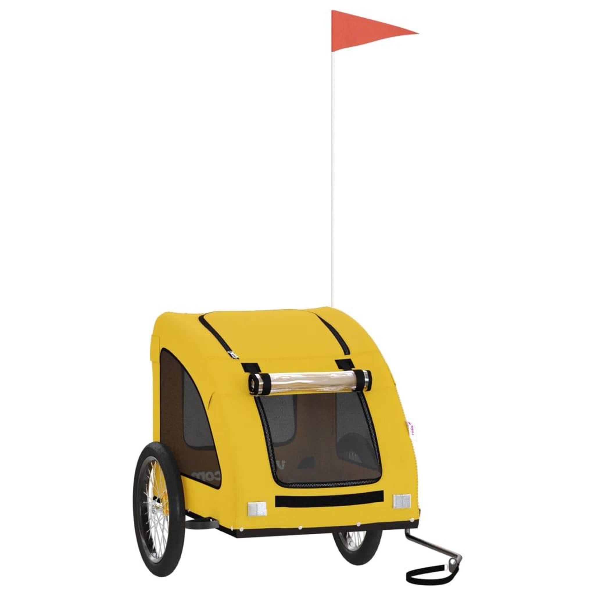 Voir la diapositive 2 : VIDAXL Remorque de velo pour animaux de compagnie jaune