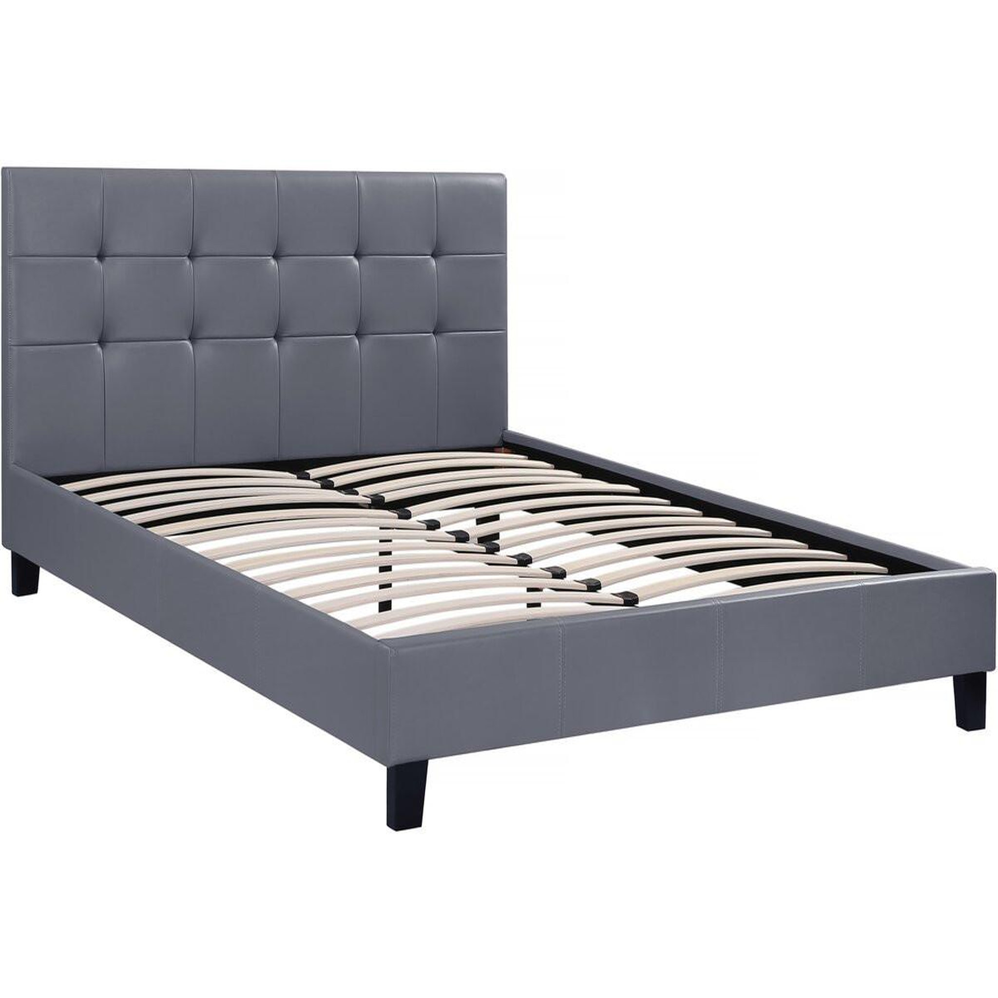 Habitat et Jardin Lit double en pvc  julia  - 140 x 190 cm - gris