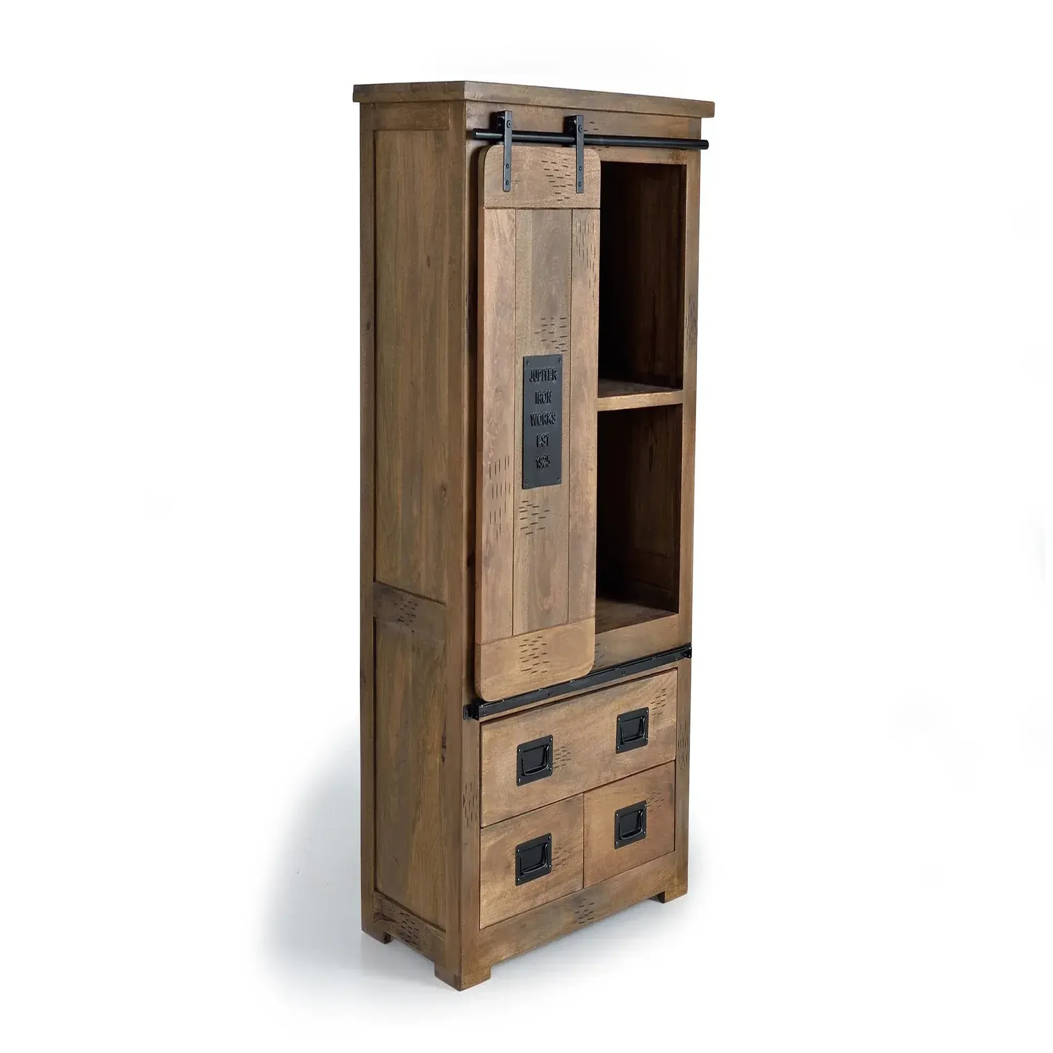 Voir la diapositive 3 : GINER Y COLOMER SL Vaisselier en bois de manguier 90 cm style industriel
